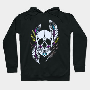 skull with feathers Hoodie